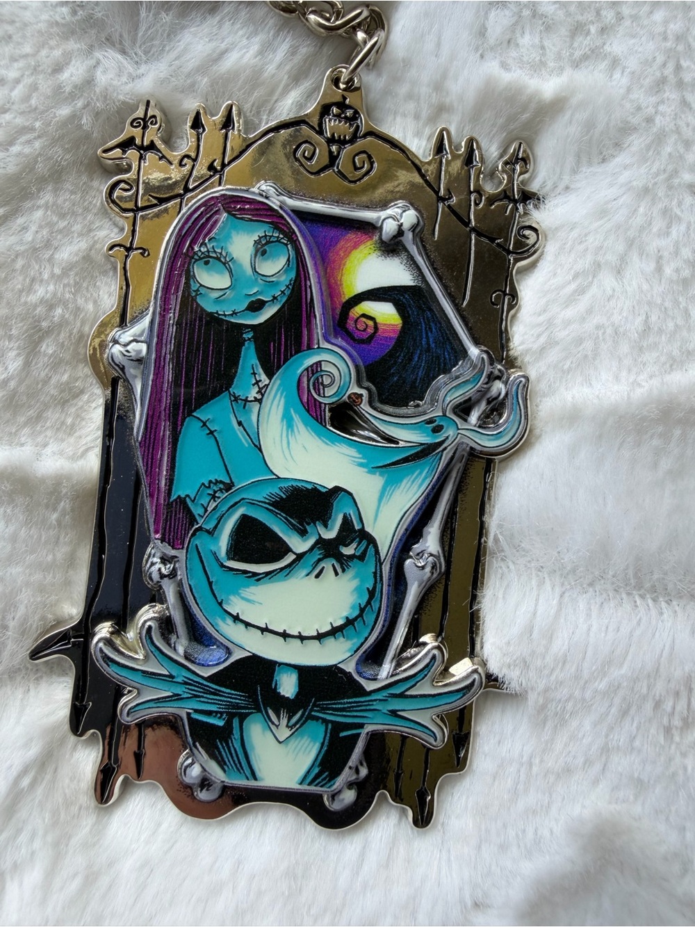 🎃🖤 **NWT Disney The Nightmare Before Christmas Keychain – Jack, Sally & Zero**